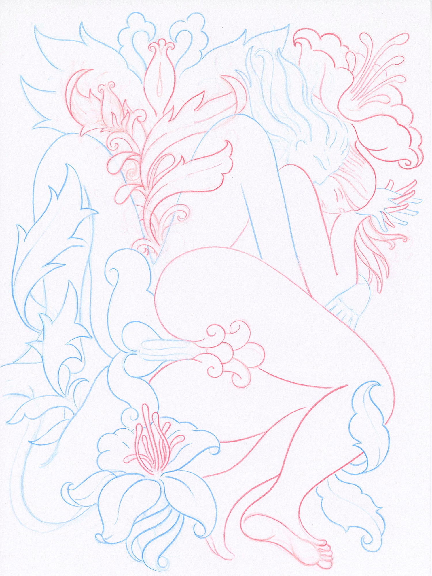 Deep Dream Line Drawing - Original Art