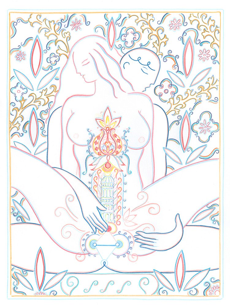 LIVING TEMPLE-GOLD 18X24