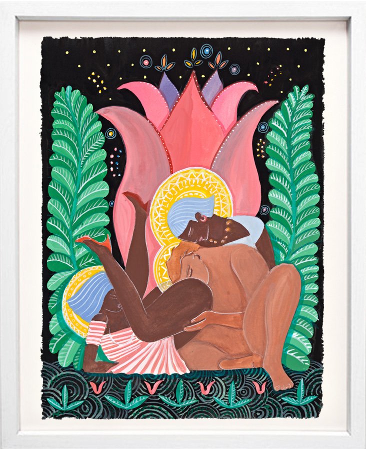 Two Seductive Women Initiating Seeker in the Night Garden