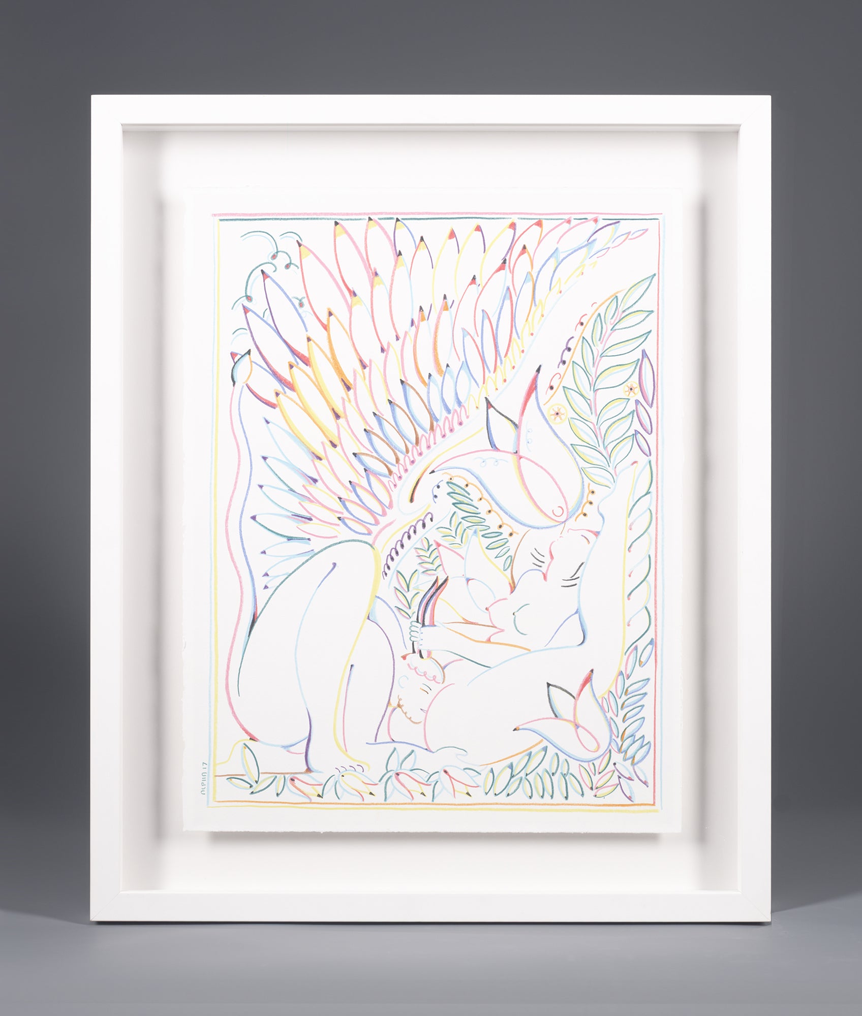 Ángel Caído (Colores) - Arte Original Enmarcado