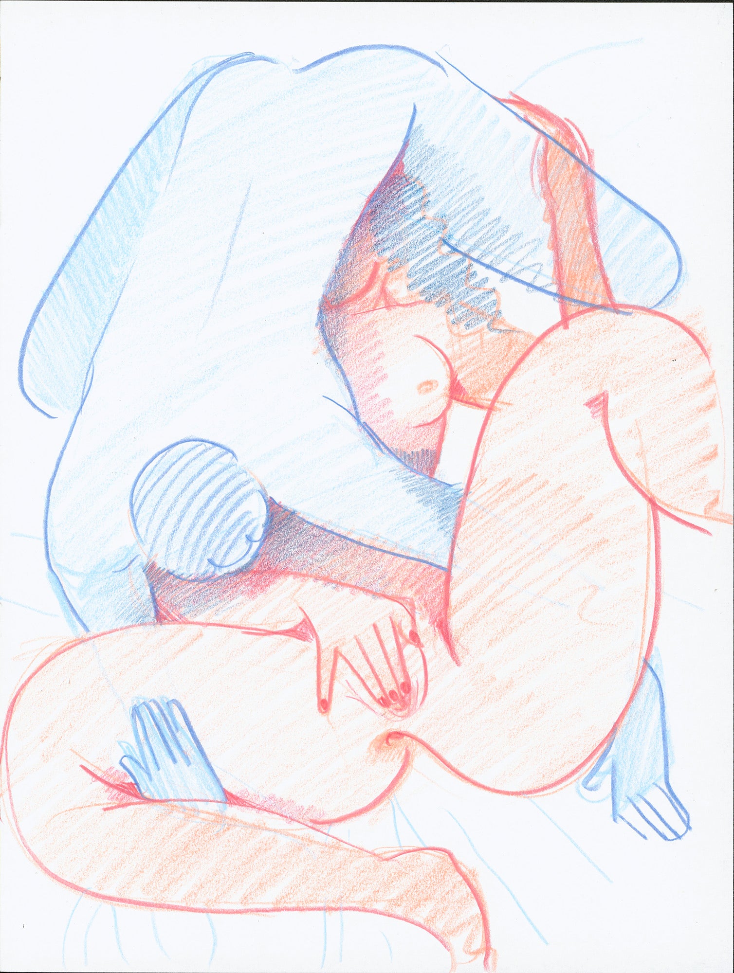 Lovers Loop Blue and Pink - Original Art