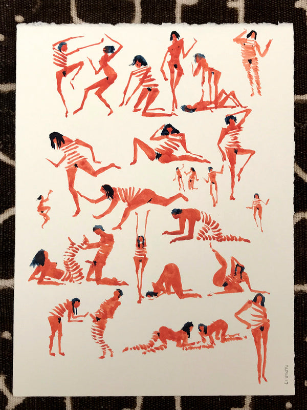 Original Art- Figures with Red Stripes