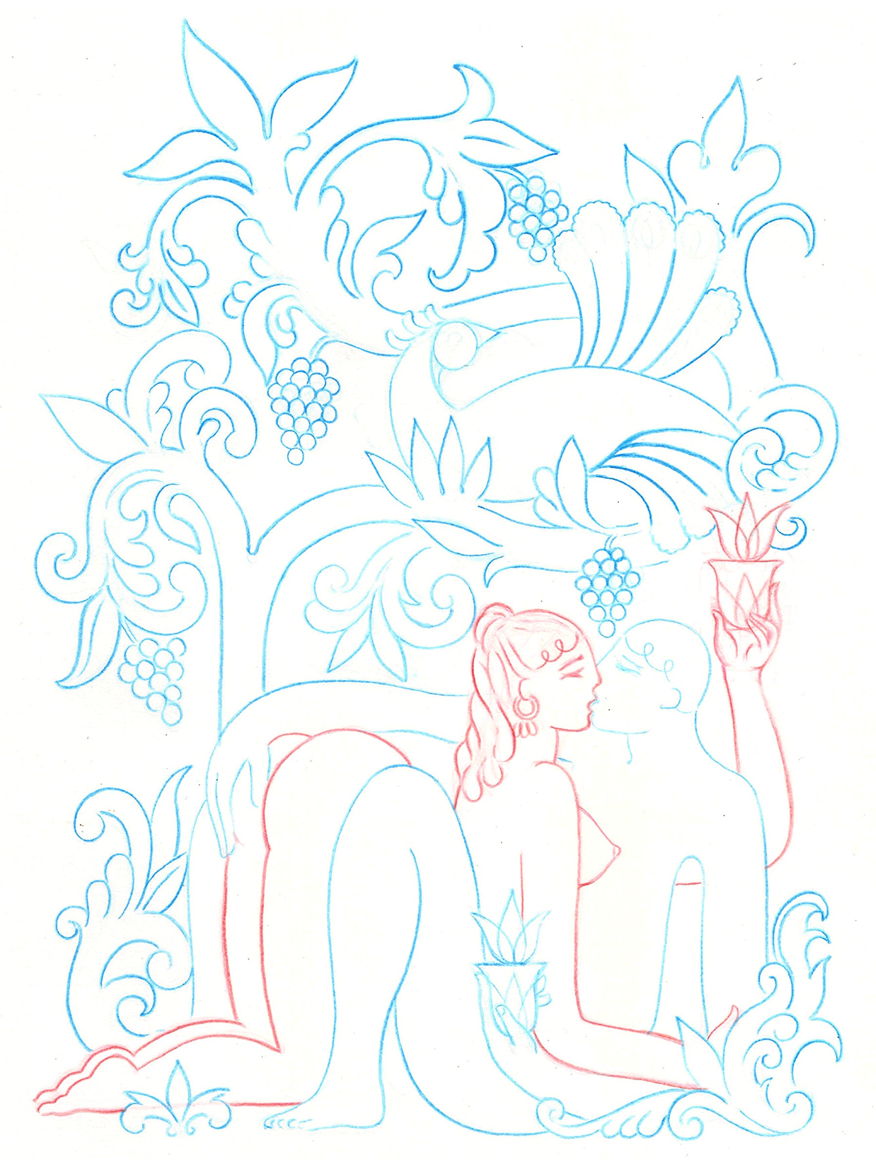 Two of Cups Line Version