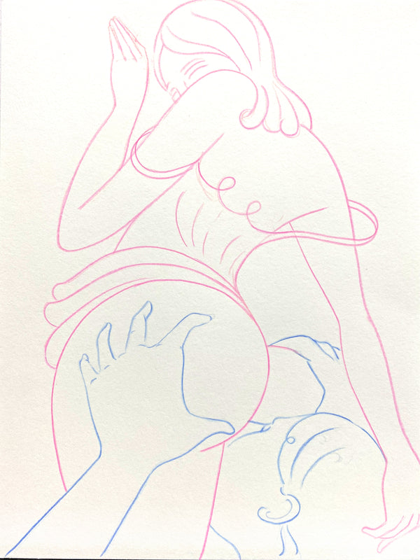 Lovers Loop- Sumi Ink - Original Art – ALPHACHANNELING