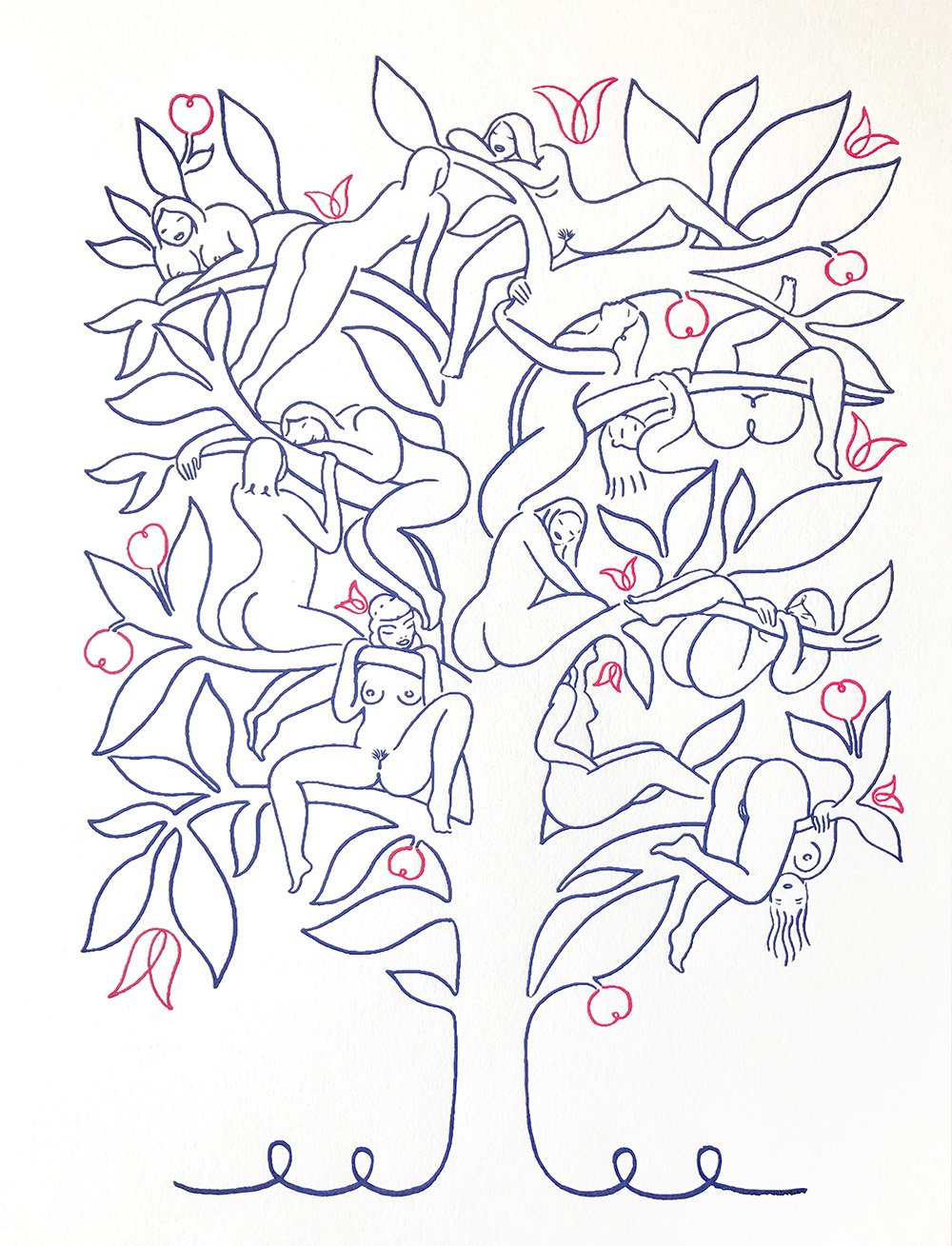 Peach Tree - Letterpress Print