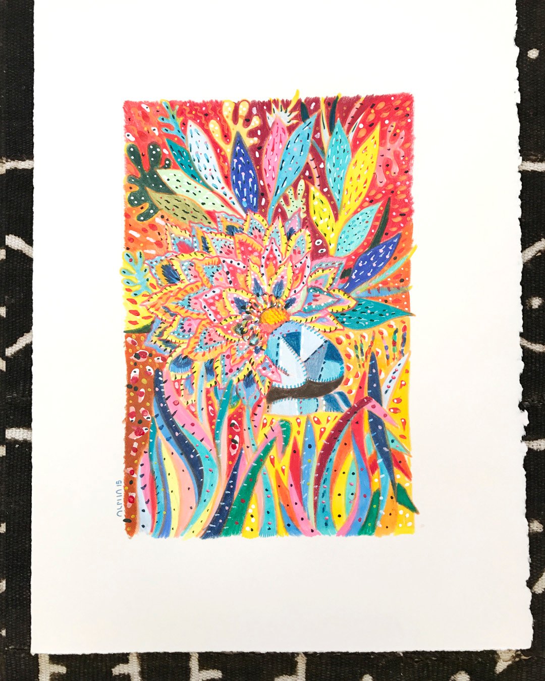 Flower of Life- Red Dreamtime - Original Art