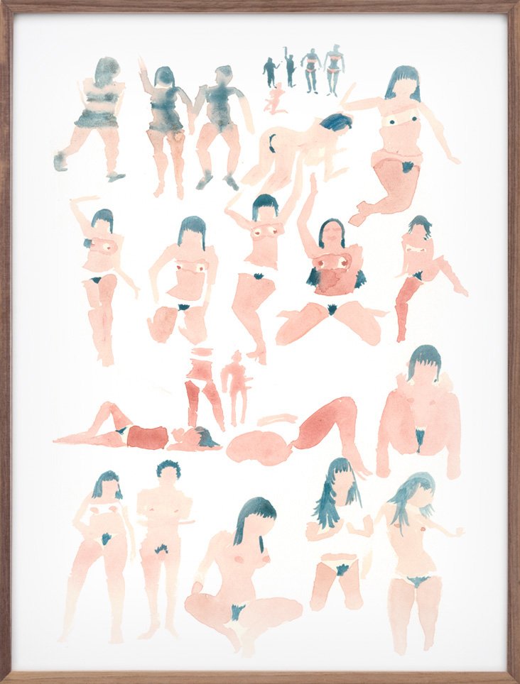 Dark Haired Women With Tan Lines