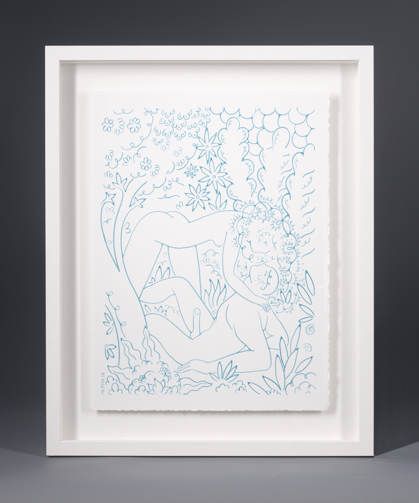 Moment of Recognition (Green) - Framed Original Art
