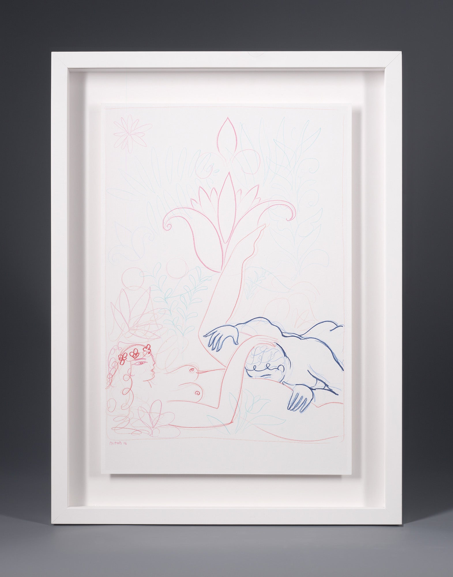 COÑO (rosa y azul) - Arte original enmarcado