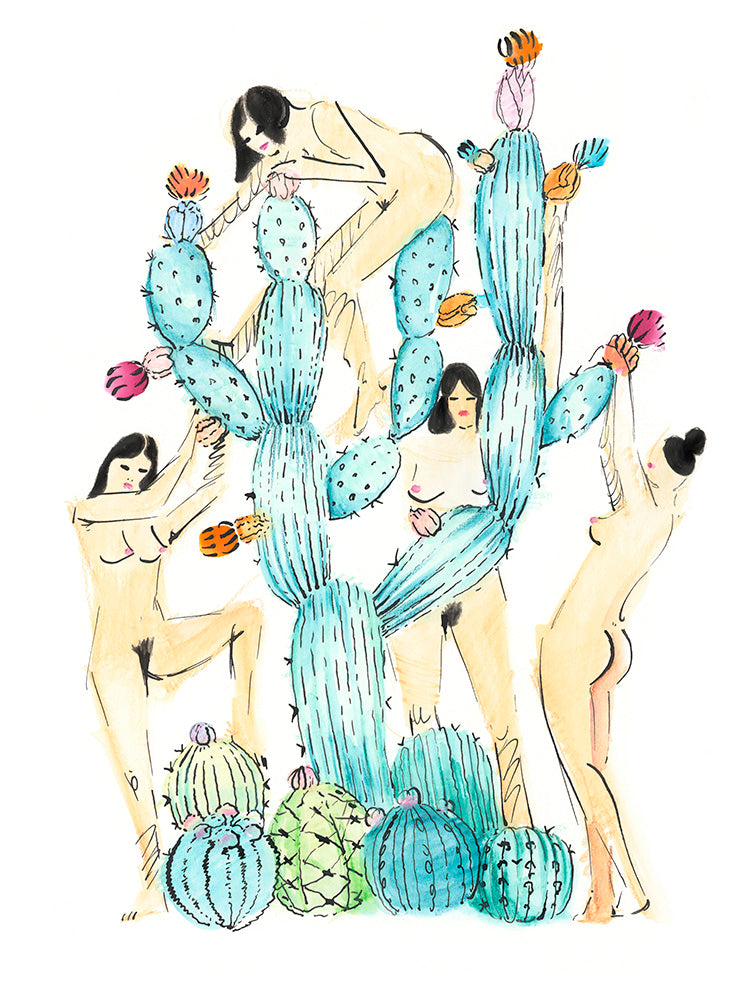 Babes in the Cactus Garden - Original Art