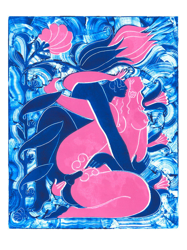 Love Song in Blue and Pink