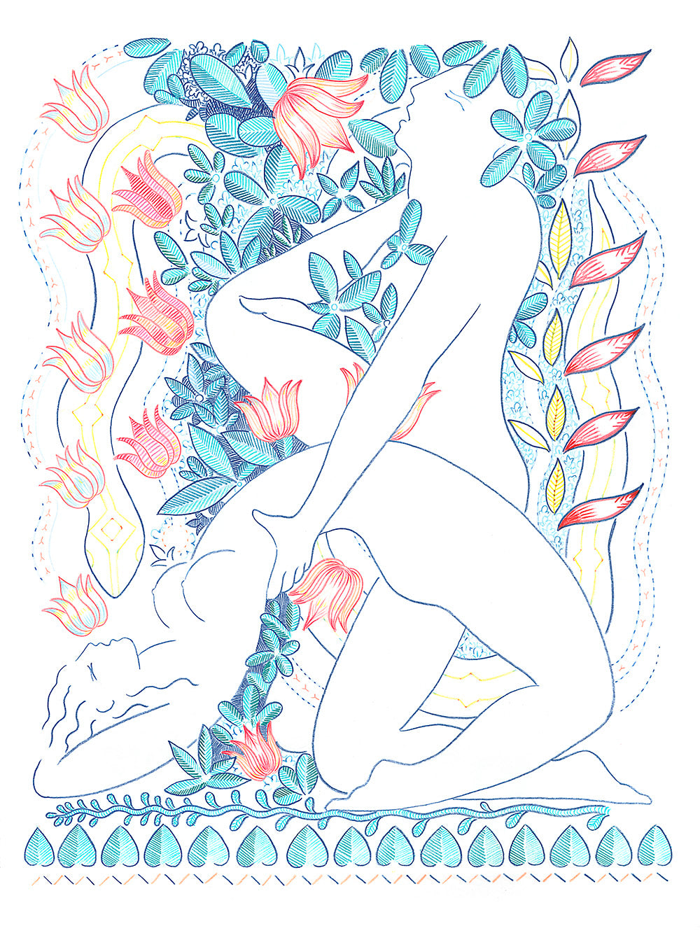 Amantes cumming duro- Astral Bloom - Arte original