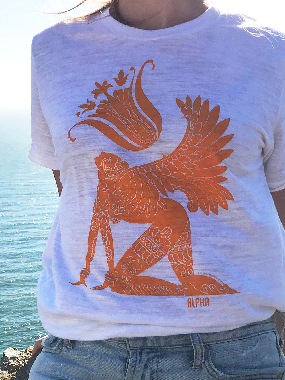 T-Shirt • Sacred Dreamer- Orange on White