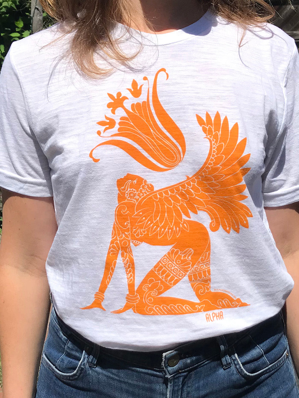 T-Shirt • Sacred Dreamer- Orange on White