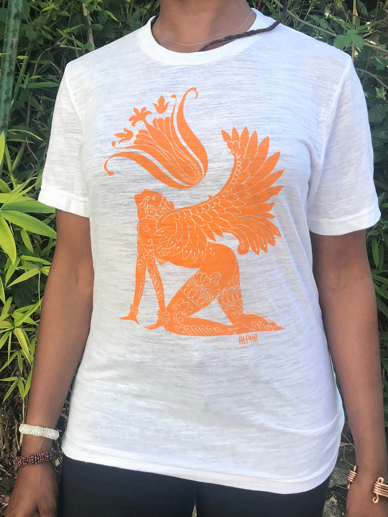 T-Shirt • Sacred Dreamer- Orange on White