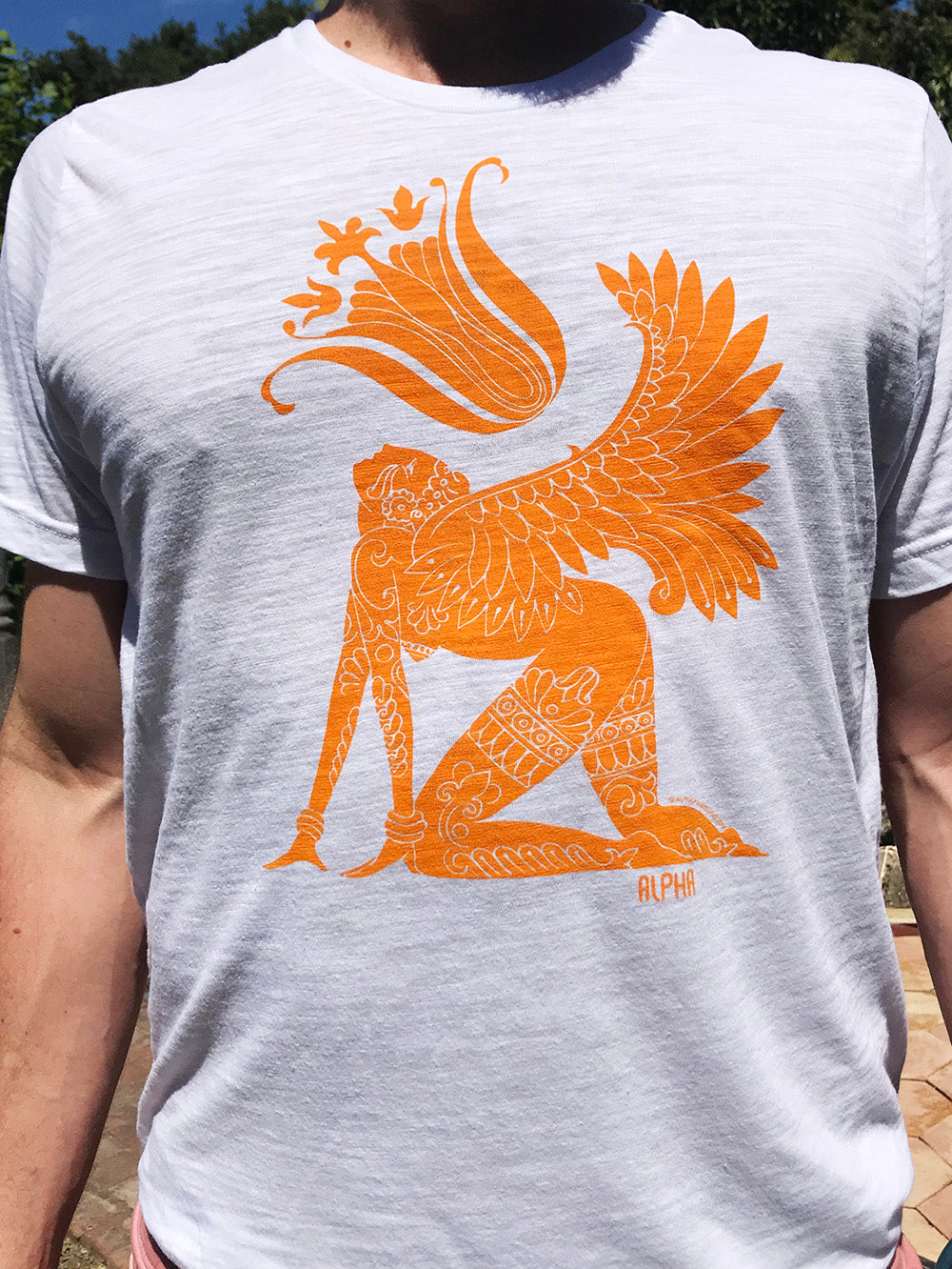 T-Shirt • Sacred Dreamer- Orange on White