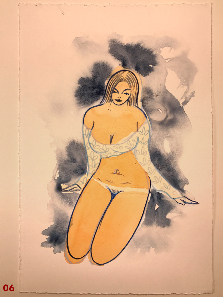 Obra de arte original -Acuarelas naranjas