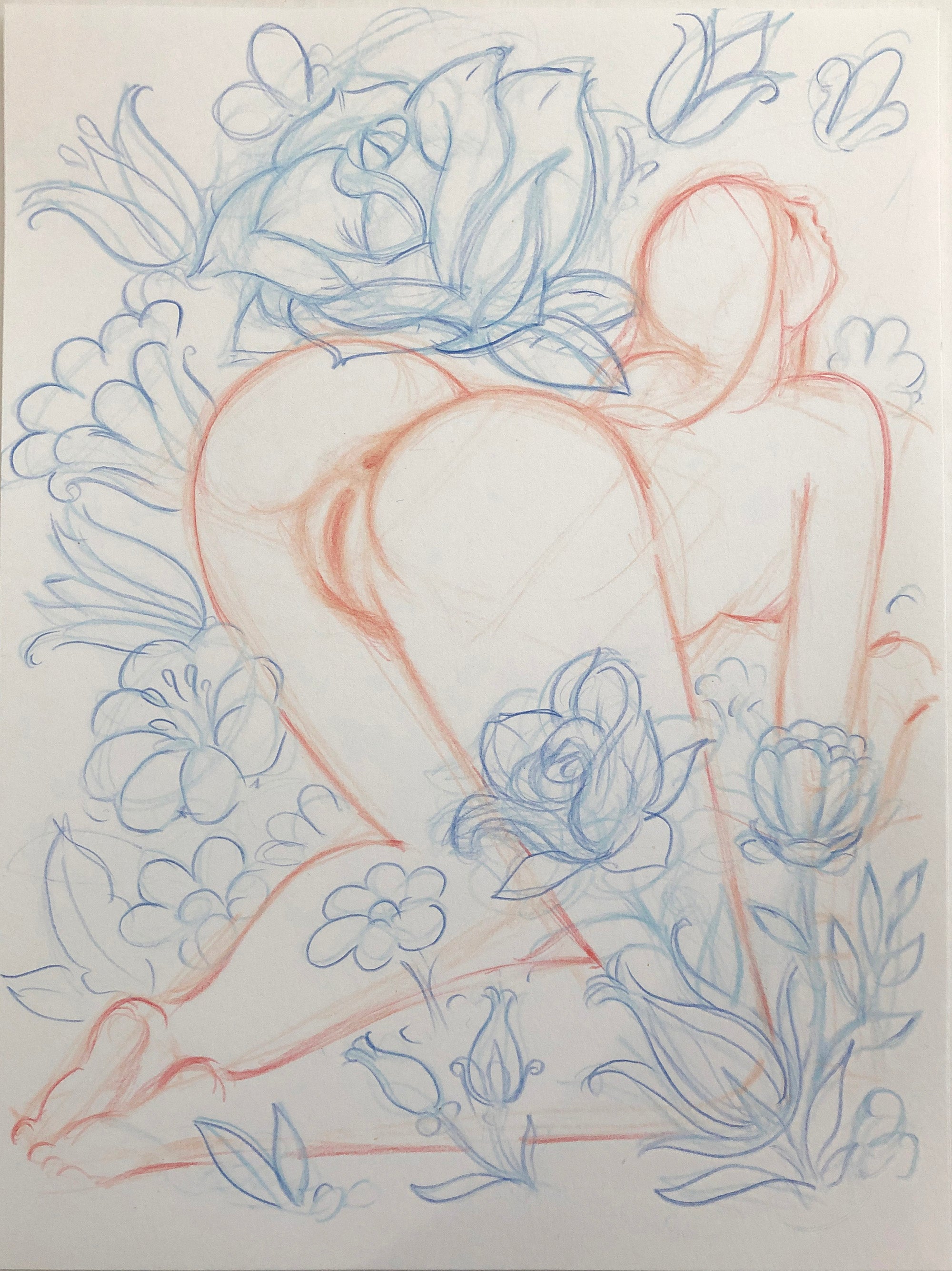Jardín de rosas - Arte original