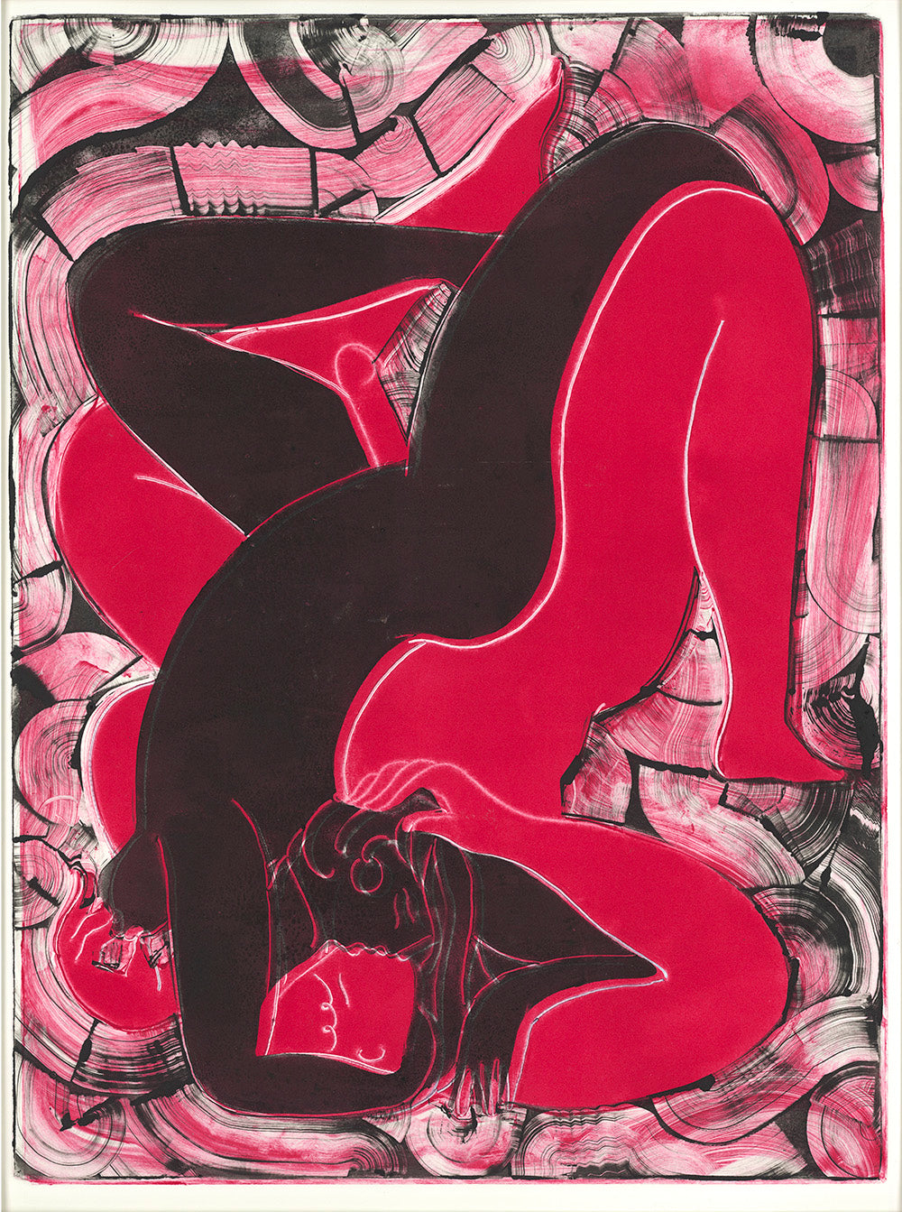 The Wrestlers- Monotype - Original Art