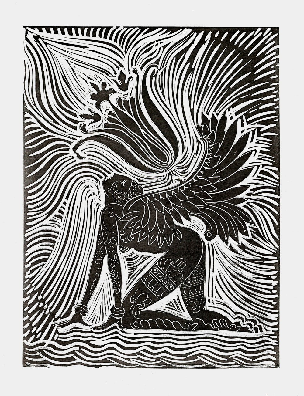 Estampado Sagrado Soñador Blanco y Negro