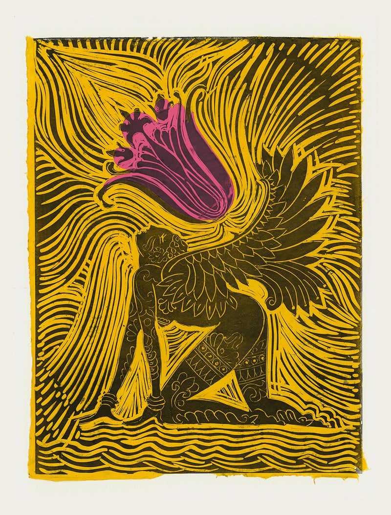 Sacred Dreamer Print- Yellow Pink